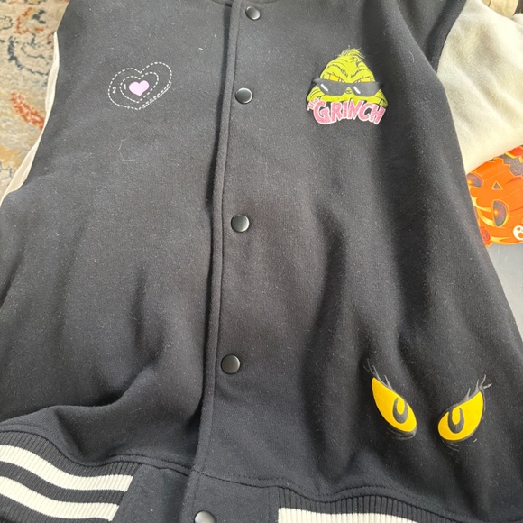 Dr Seuss The Grinch Varsity Holiday Jacket - Picture 7 of 7
